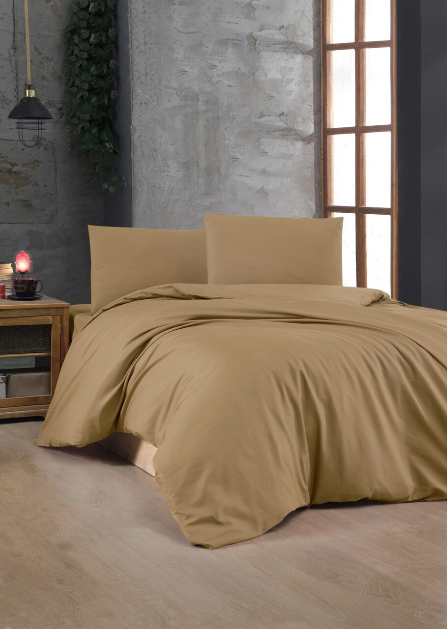 Lenjerie de pat dubla King (FR), L'essentiel Maison, Light Brown, Maro deschis - imagine 4